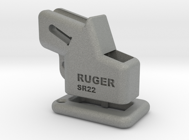 Ruger-SR22 Loader with Pull down collar. in Gray PA12 Glass Beads