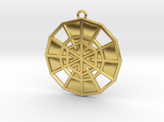Resurrection Emblem 13 Medallion (Sacred Geometry) in Polished Brass