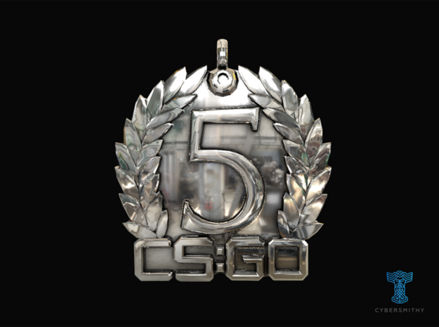 CS:GO - 5 Year Medallion in Fine Detail Polished Silver