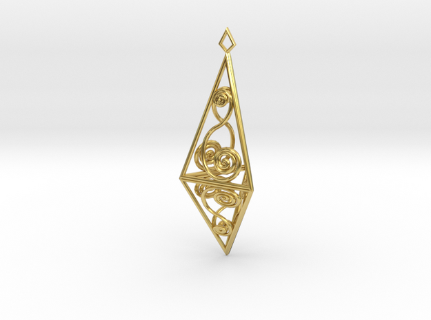 Spiral Prism Pendant in Polished Brass