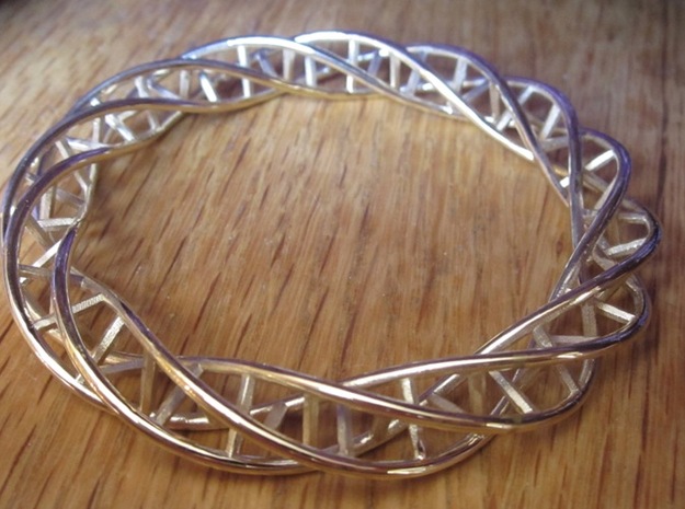 Double DNA Bracelet (63 mm) in Polished Bronze