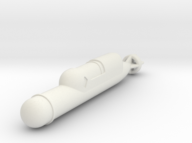 1/144 Italian human torpedo SSB w/ canopy in White Natural Versatile Plastic