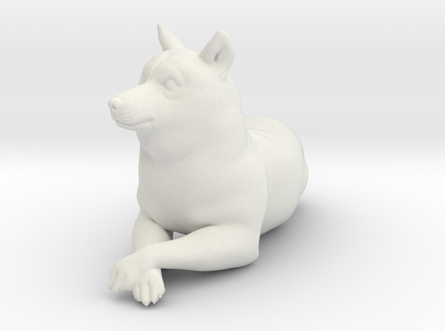 doge 50mm tall.wrl in White Natural Versatile Plastic