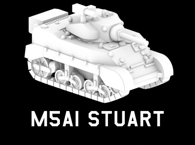 M5A1 Stuart in White Natural Versatile Plastic: 1:220 - Z