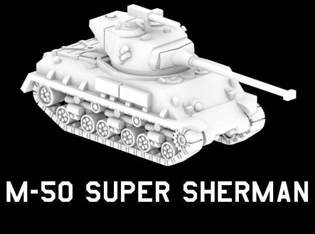 M-51 Super Sherman in White Natural Versatile Plastic: 1:220 - Z
