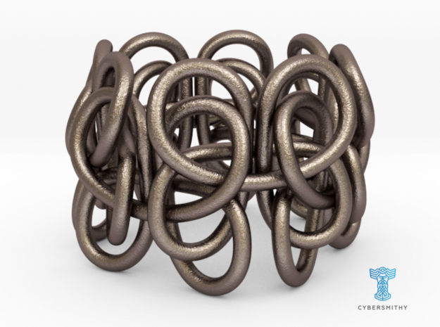 Pastafarian Knot in Polished Bronzed-Silver Steel