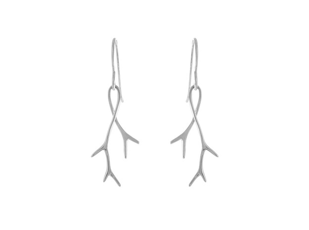 Light Branch Earrings in Polished Silver