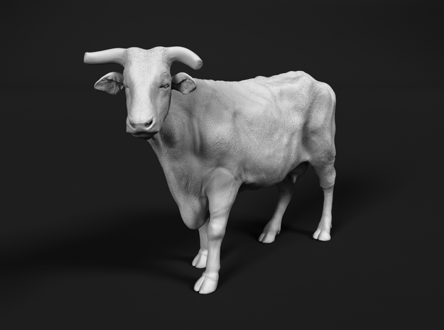 ABBI 1:16 Standing Cow 3 in White Natural Versatile Plastic