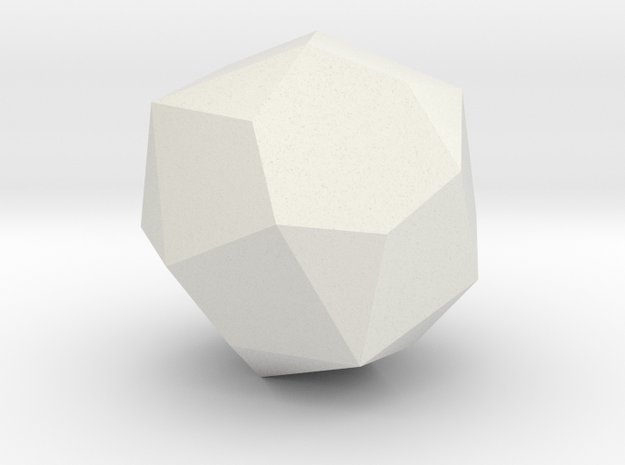 01. Self Dual Icosioctahedron Pattern 1 - 1in in White Natural Versatile Plastic