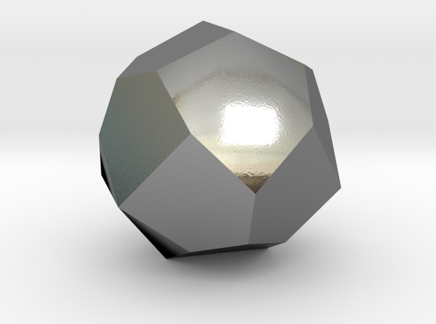 02. Self Dual Icosioctahedron Pattern 2 - 10mm in Polished Silver