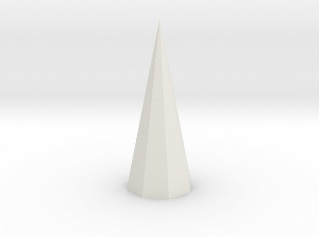16. Octagonal Pyramid - 1in in White Natural Versatile Plastic
