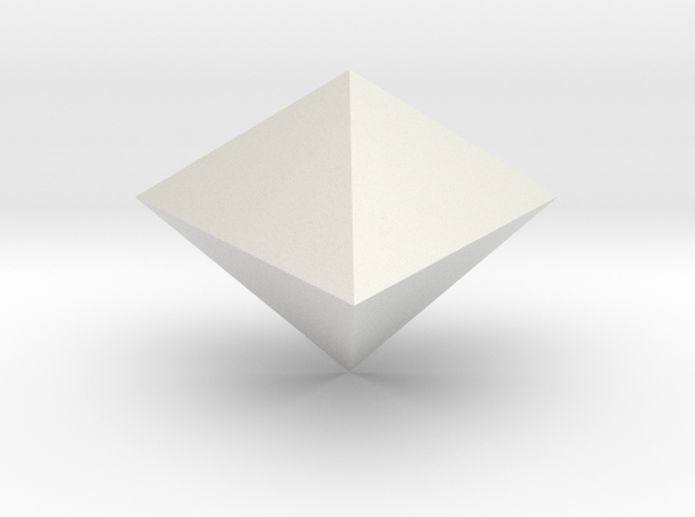23. Triangular Dipyramid - 1in in White Natural Versatile Plastic