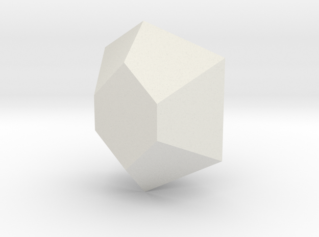 02. Elongated Bisymmetric Hendecahedron - 1in in White Natural Versatile Plastic