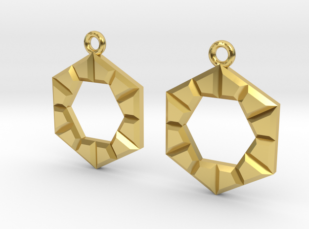 Hexagon in hexagon in Polished Brass