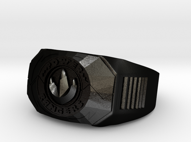 Green Power Ranger Morpher Ring Size 9 in Matte Black Steel