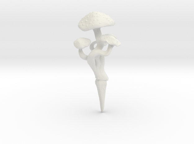 Mushroom Cluster in White Natural Versatile Plastic