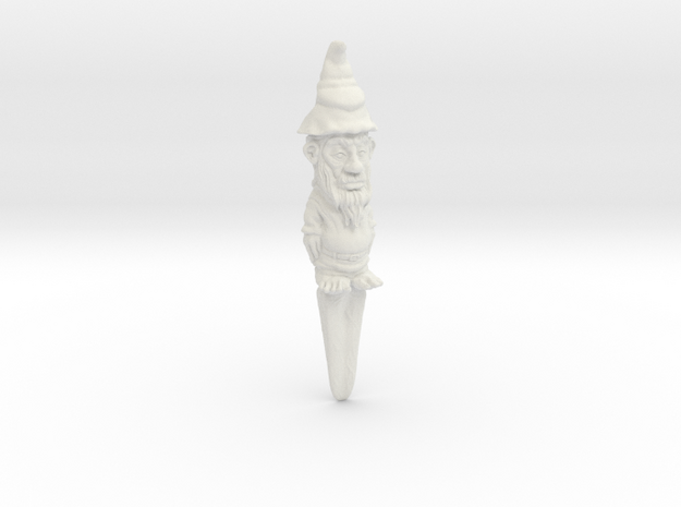 Garden Gnome in White Natural Versatile Plastic