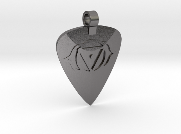 Ajna Guitar Pick Pendant in Processed Stainless Steel 316L (BJT)