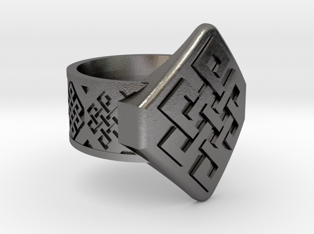Endless Knot Ring in Processed Stainless Steel 316L (BJT): 12 / 66.5