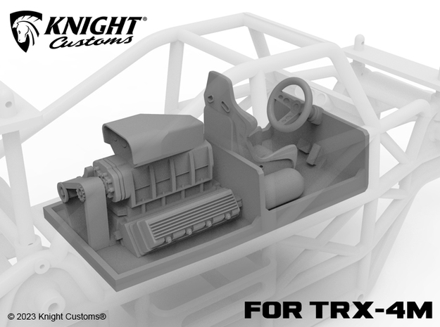 KCT4M007 1:18 Monster Truck interior & engine in Black PA12