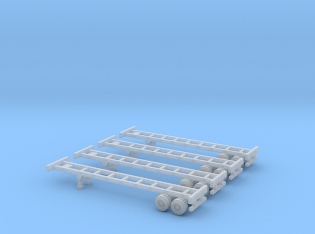 40 foot Chassis - Set of 4 - Zscale in Tan Fine Detail Plastic
