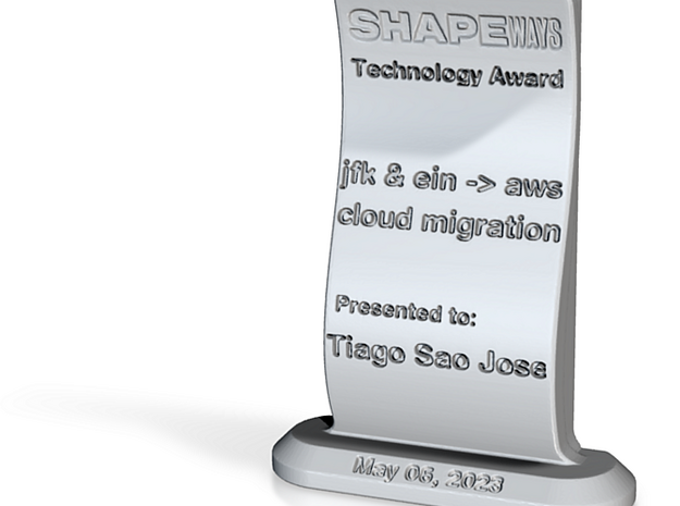 Digital-Shapeways Tech award AWS move final model in Shapeways Tech award AWS move final model