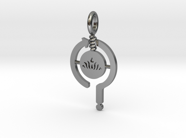 Think Do Be Pendant in Polished Silver: Medium