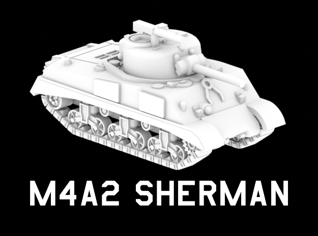 M4A2 Sherman in White Natural Versatile Plastic: 1:220 - Z