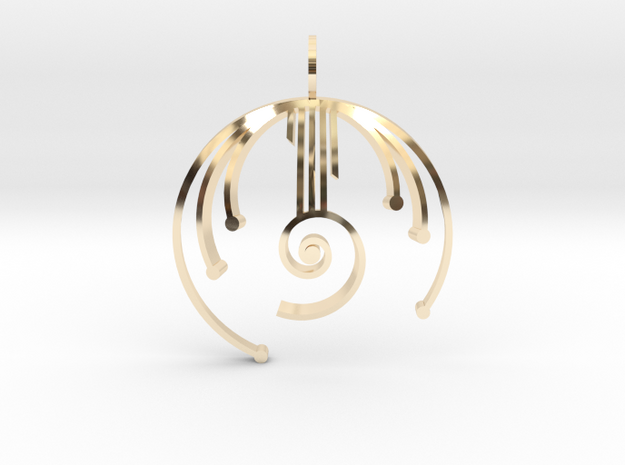 Harmonic Oscillator (Domed) in 14k Gold Plated Brass
