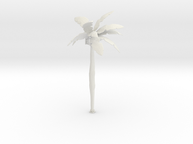 Palm Tree Cell Tower 1-87 HO Scale in White Natural Versatile Plastic