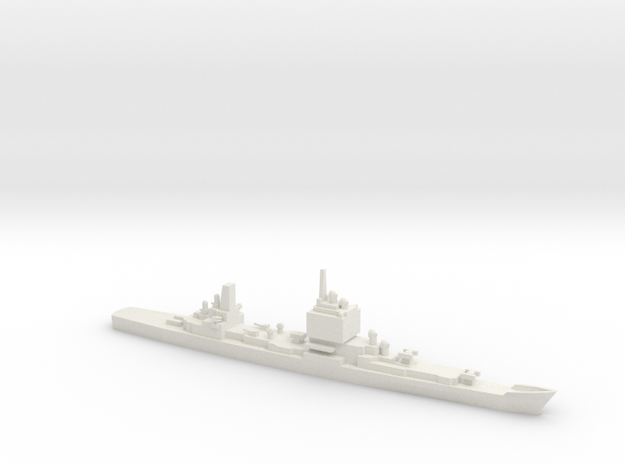 USS Long Beach, Final Layout, 1/1500 in White Natural Versatile Plastic