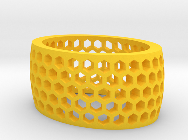 Honeycomb Bracelet in Yellow Processed Versatile Plastic
