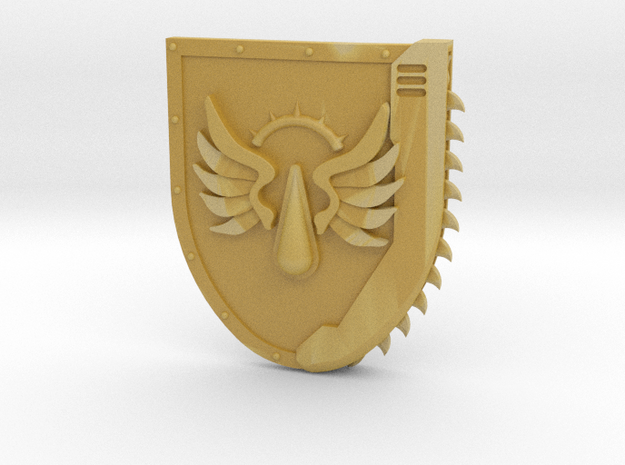 Right-handed Chainshield (Flying Tear design) in Tan Fine Detail Plastic: Small