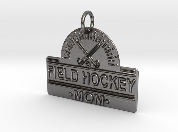 Field Hockey Mom Pendant in Processed Stainless Steel 316L (BJT)