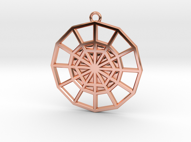Restoration Emblem 07 Medallion (Sacred Geometry) in Polished Copper