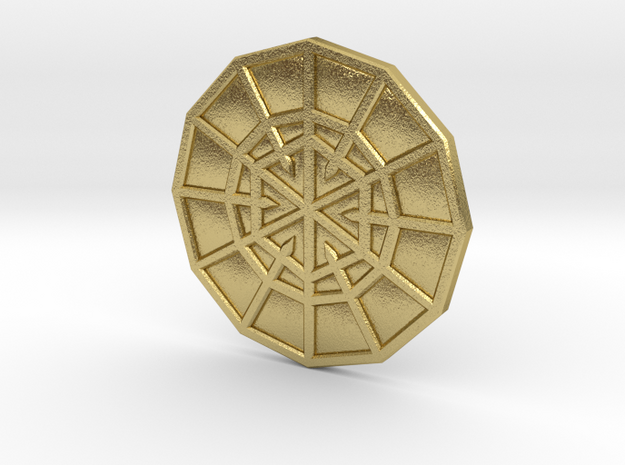 Resurrection Emblem CHARM 04 (Sacred Geometry) in Natural Brass