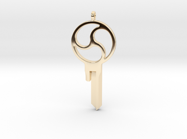 Triskelion Key Blank for CustomChastity Lockset in 14k Gold Plated Brass
