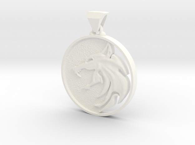 Witcher_Medallion in White Processed Versatile Plastic