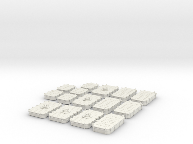 1/24 USN Deck hatches Set 3x5 in White Natural Versatile Plastic