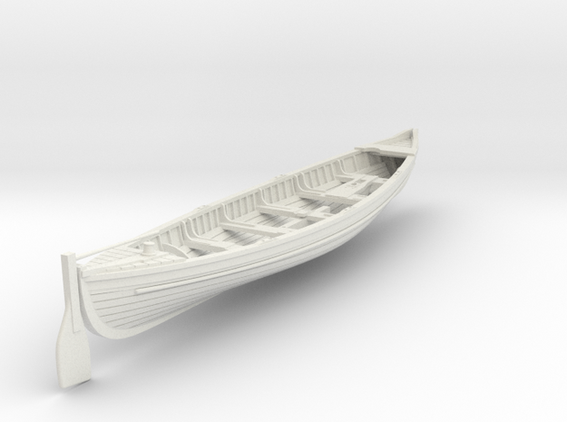40mm Whaleboat in White Natural Versatile Plastic