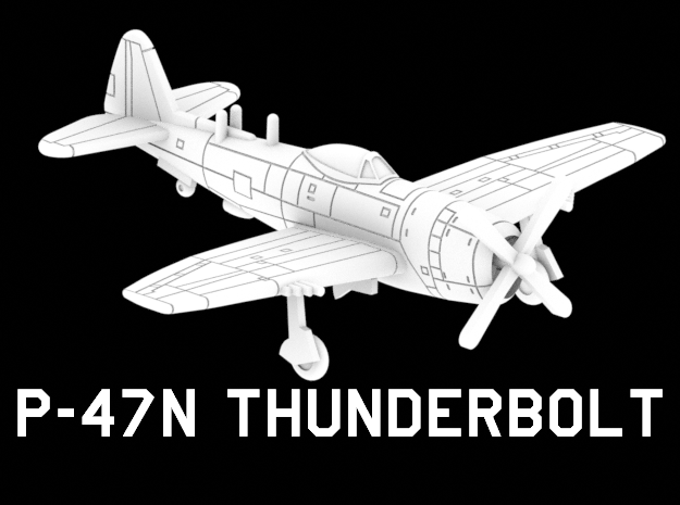 P-47N Thunderbolt in White Natural Versatile Plastic: 1:220 - Z