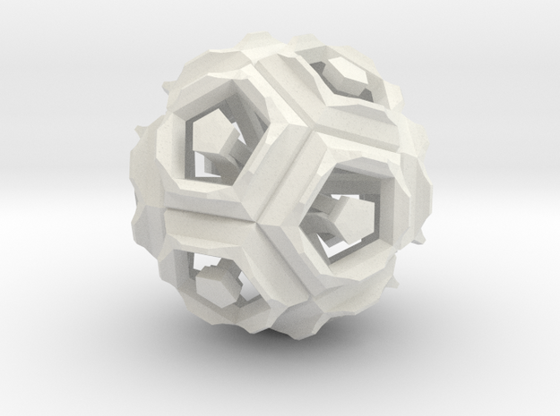 Dodecahedron Doodle in White Natural Versatile Plastic