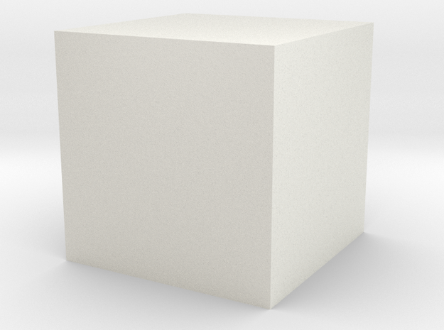 1 cm cube in White Natural Versatile Plastic: Small