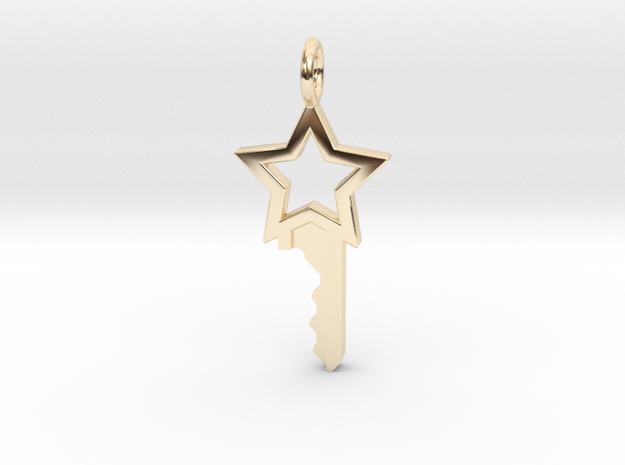 Star Key - Precut for Kink3D Lock Set in 14k Gold Plated Brass