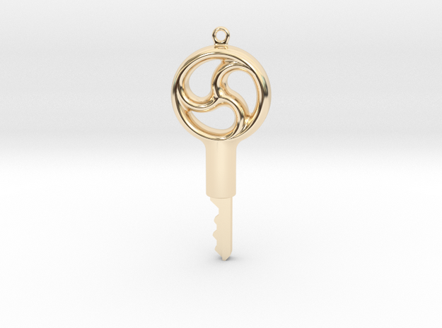 Triskelion Design Key v2 - Precut for Kink3D in 14k Gold Plated Brass