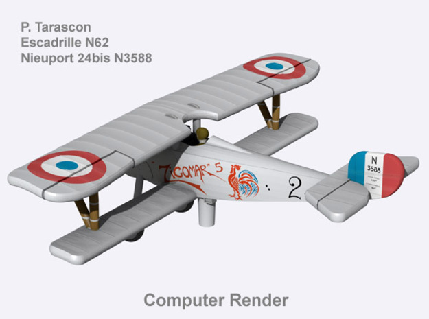 Paul Tarascon Nieuport 24bis (full color) in Natural Full Color Nylon 12 (MJF)