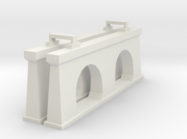 Concrete Double Track Bridge 2 Supports N 1/160 in White Natural Versatile Plastic