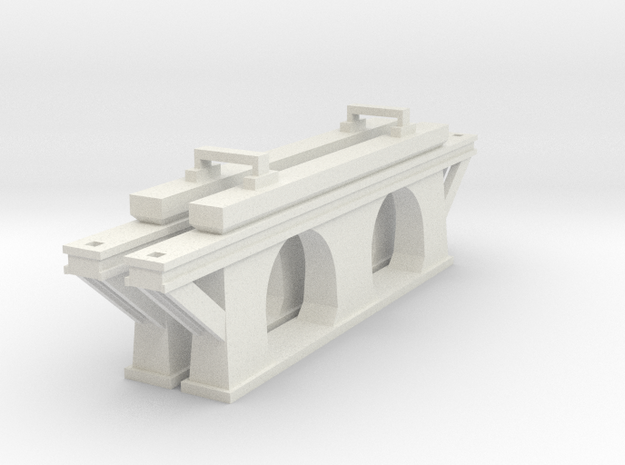 Concrete Double Track Bridge Catenary Supports in White Natural Versatile Plastic