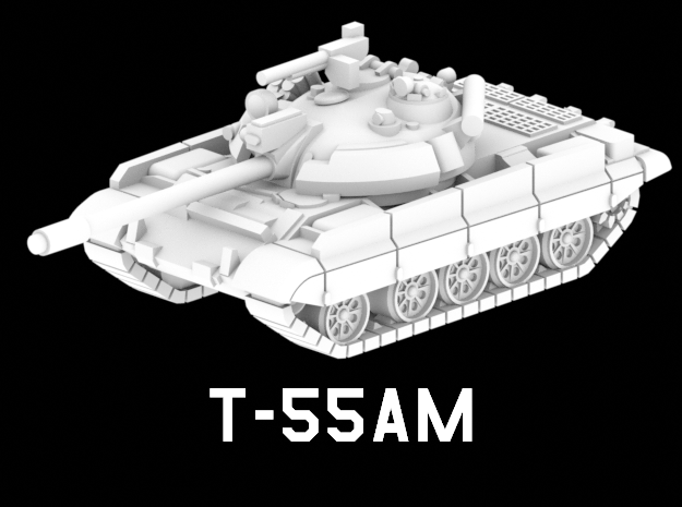 T-55AM in White Natural Versatile Plastic: 1:220 - Z