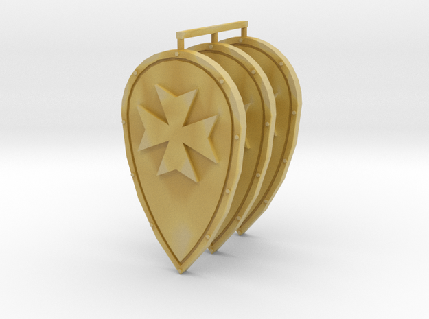 Maltese Cross Prime Teardrop Shield #1-2 in Tan Fine Detail Plastic